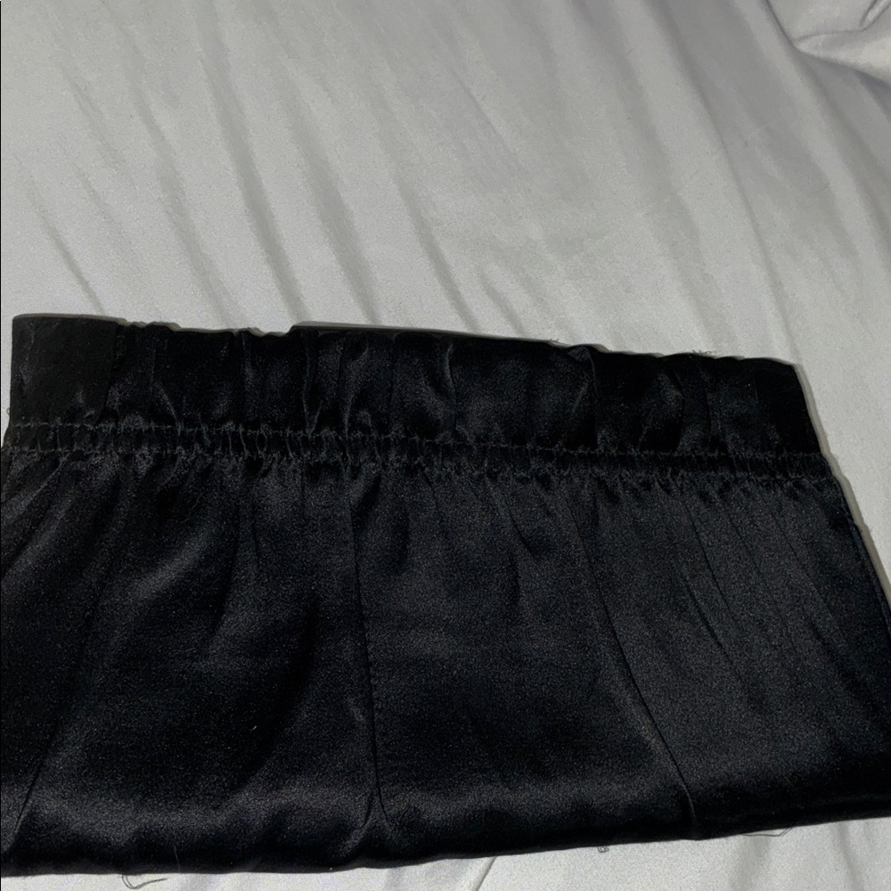 Elegant Black Satin‎ Clutch